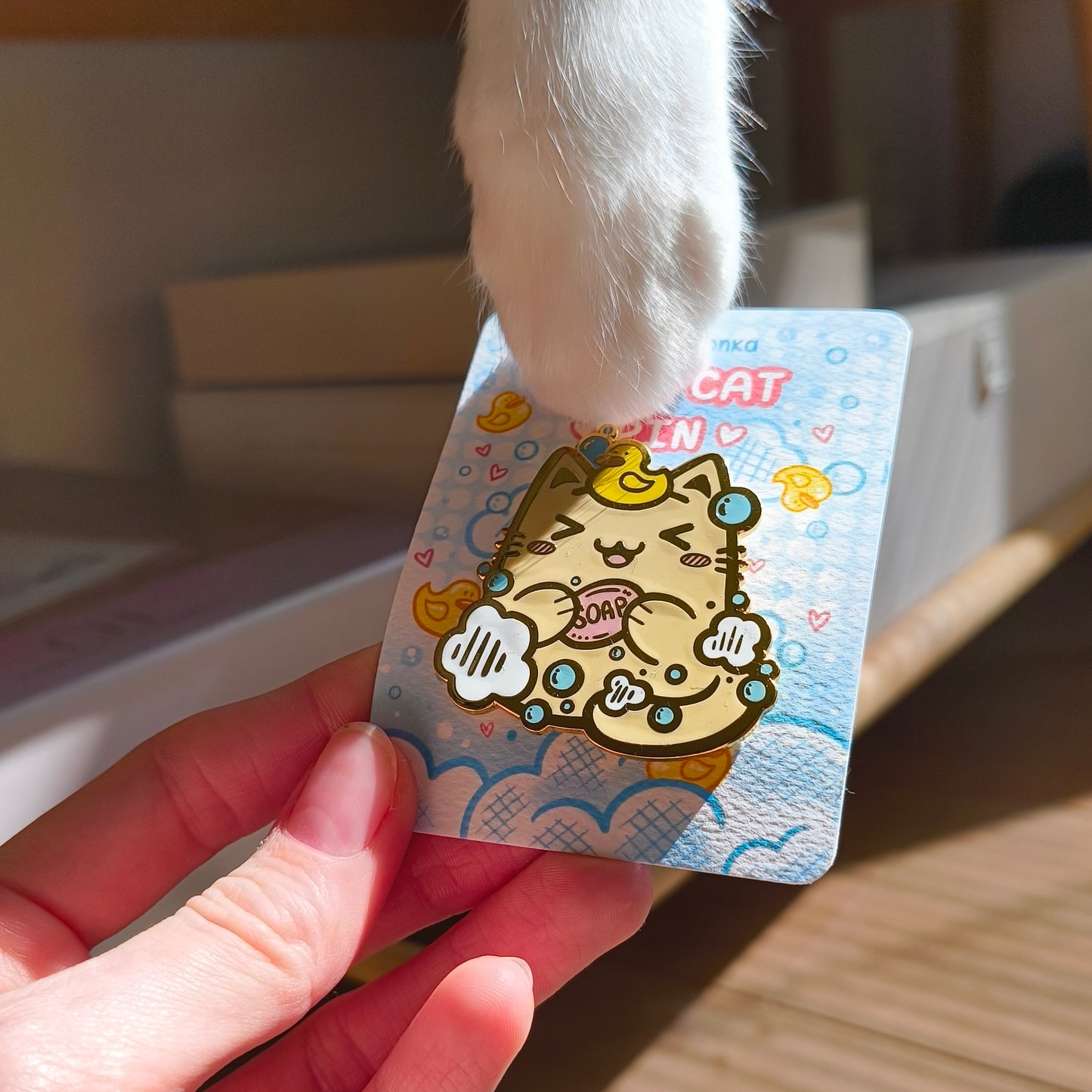 SOAP CAT enamel pin companion :3