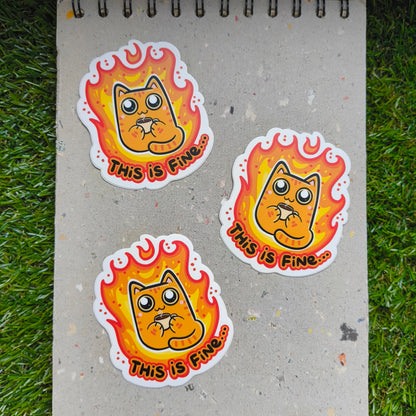 THIS IS FINE die-cut waterproof vinyl car sticker