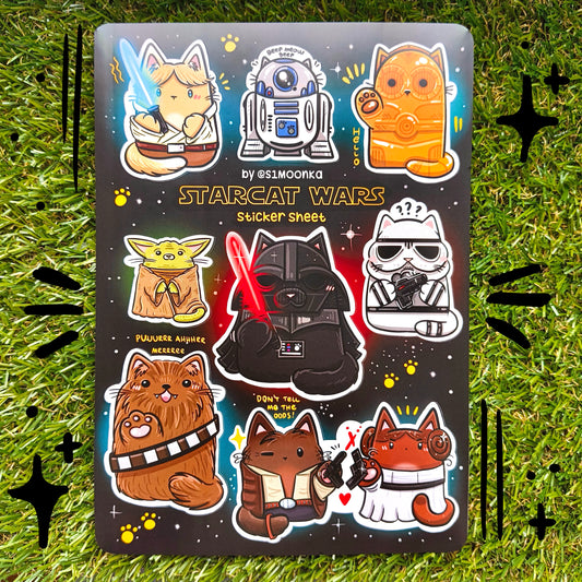 STAR WARS CATS vinyl sticker sheet
