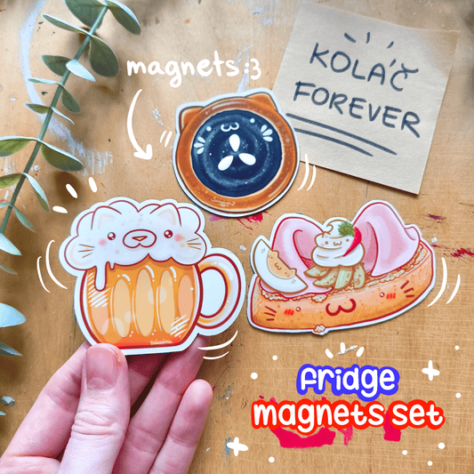 CZECH FOOD CATS fridge magnets set