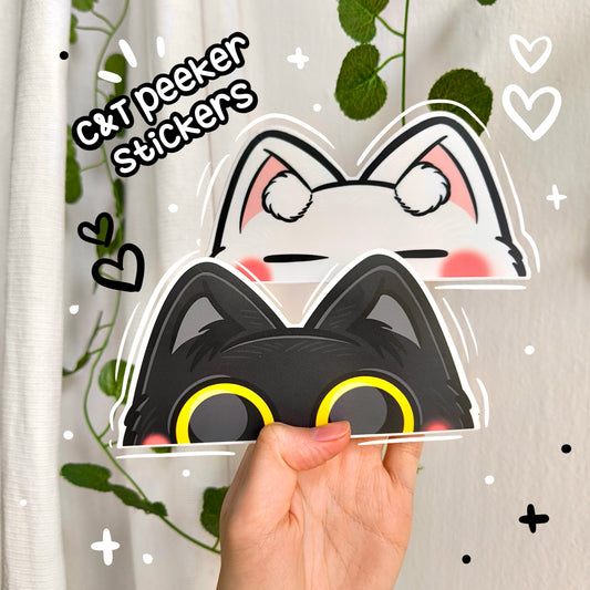 CATSBY AND TETSU peekers die-cut waterproof vinyl sticker