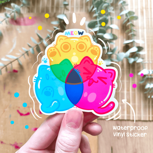 CMYK CAT die-cut waterproof vinyl car sticker