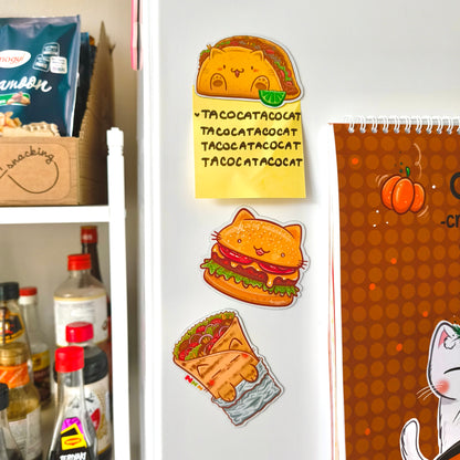 STREET FOOD CATS fridge magnets set