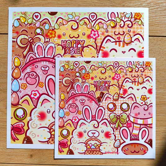 EASTER CATS art print