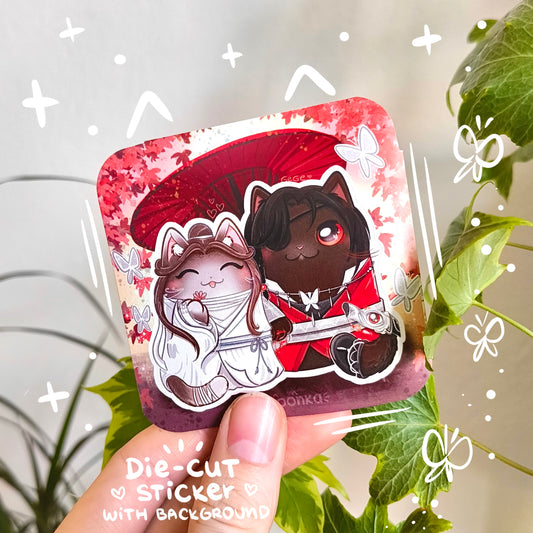 HUALIAN fandom die-cut sticker with background