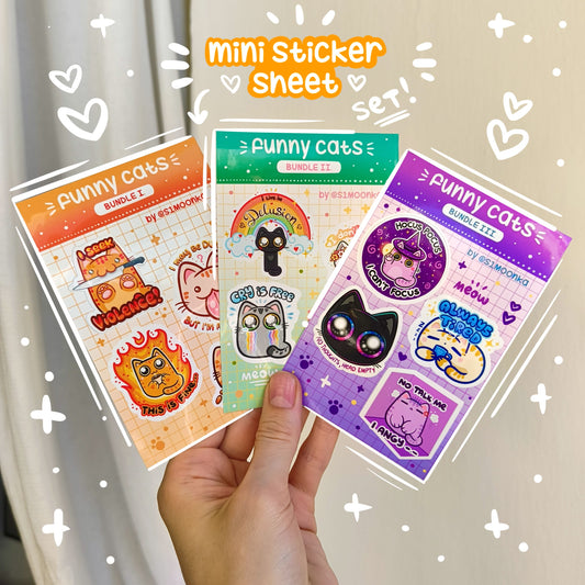 FUNNY CATS (3 bundles) mini sticker sheets