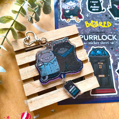 PURRLOCK fandom double keychain