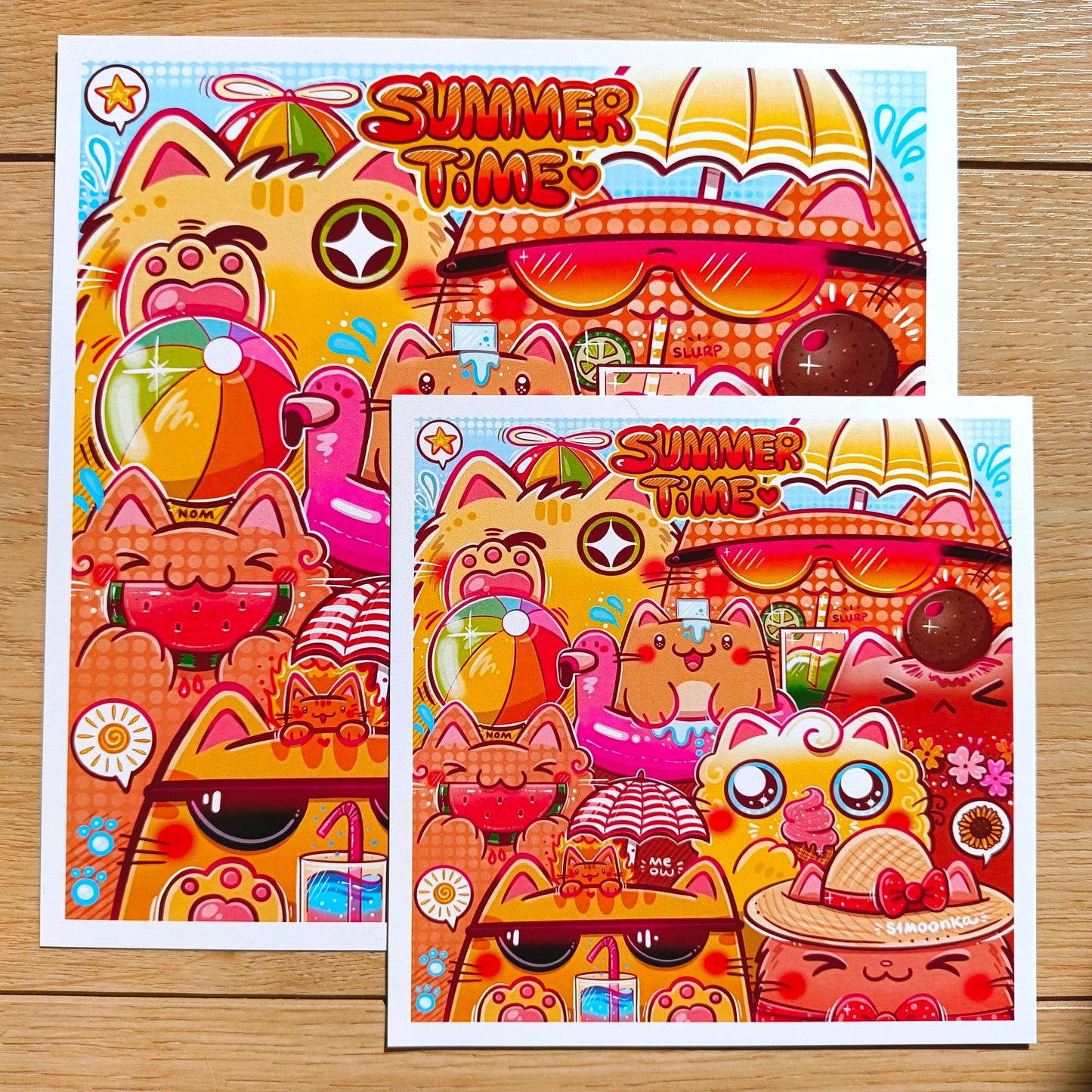 SUMMER CATS art print