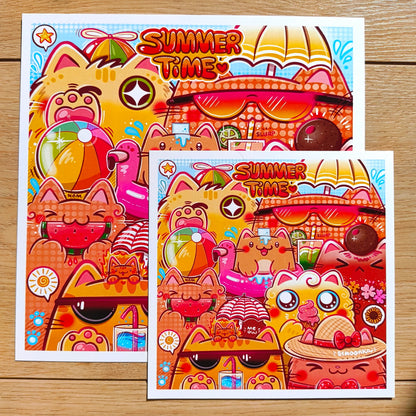 SUMMER CATS art print