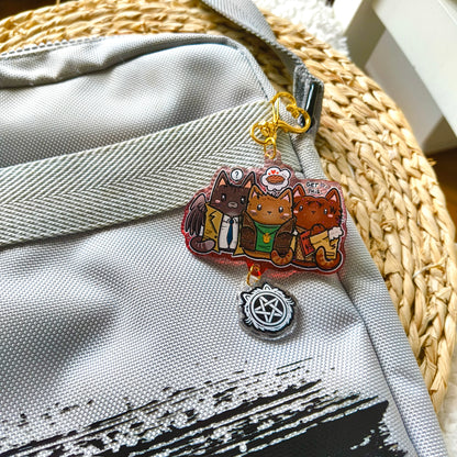 SUPERMEOWTURAL fandom double keychain