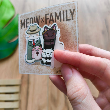 MEOWxFAMILY fandom die-cut sticker with background