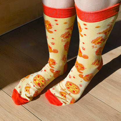 PIZZA CATS cotton socks :3