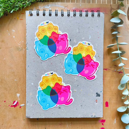 CMYK CAT die-cut waterproof vinyl car sticker