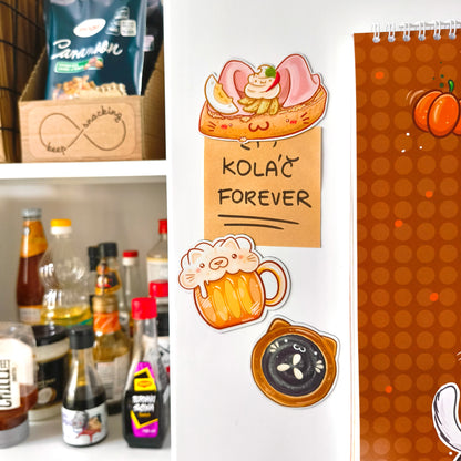 CZECH FOOD CATS fridge magnets set