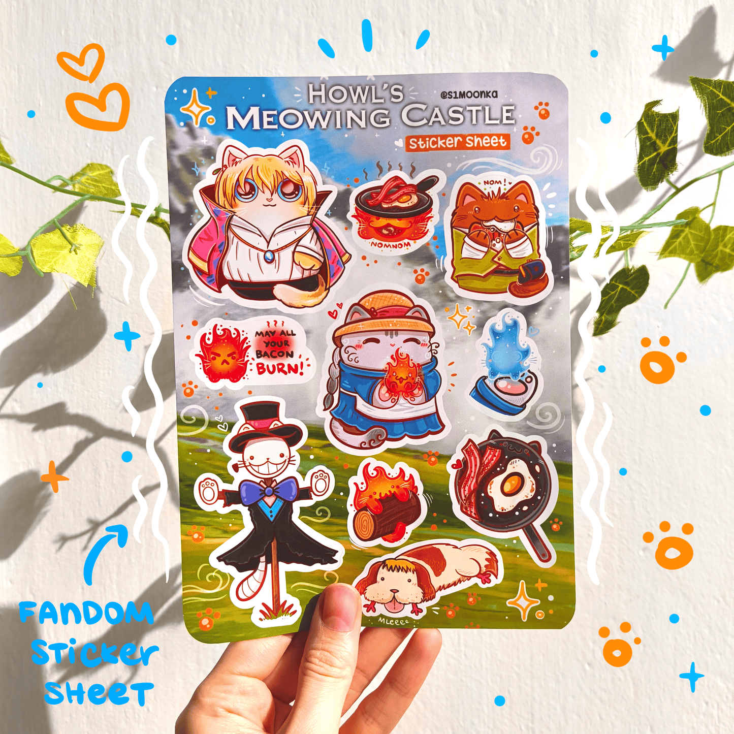 HOWL'S MEOWING CASTLE sticker sheet