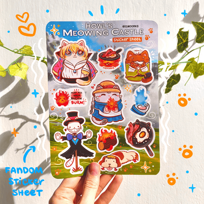 HOWL'S MEOWING CASTLE sticker sheet