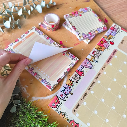 B-DAY CATS PLANNER SET monthly planner, to-do list, notes