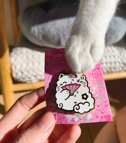 SAKURA CAT enamel pin companion :3
