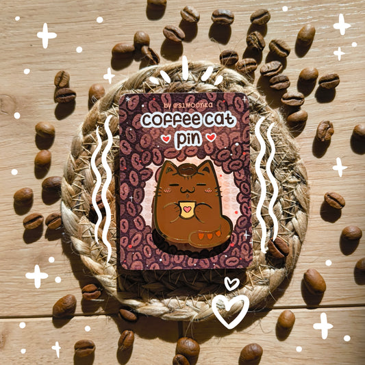 COFFEE CAT enamel pin companion :3