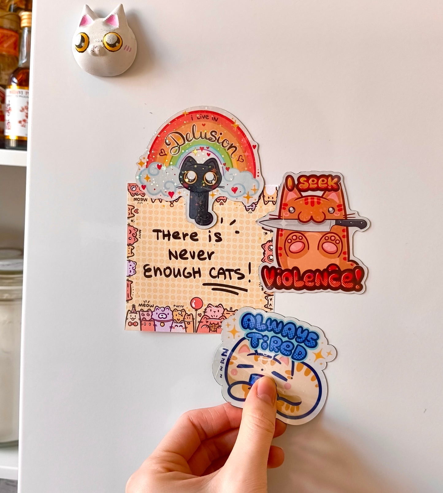 FUNNY CATS 2 fridge magnets set