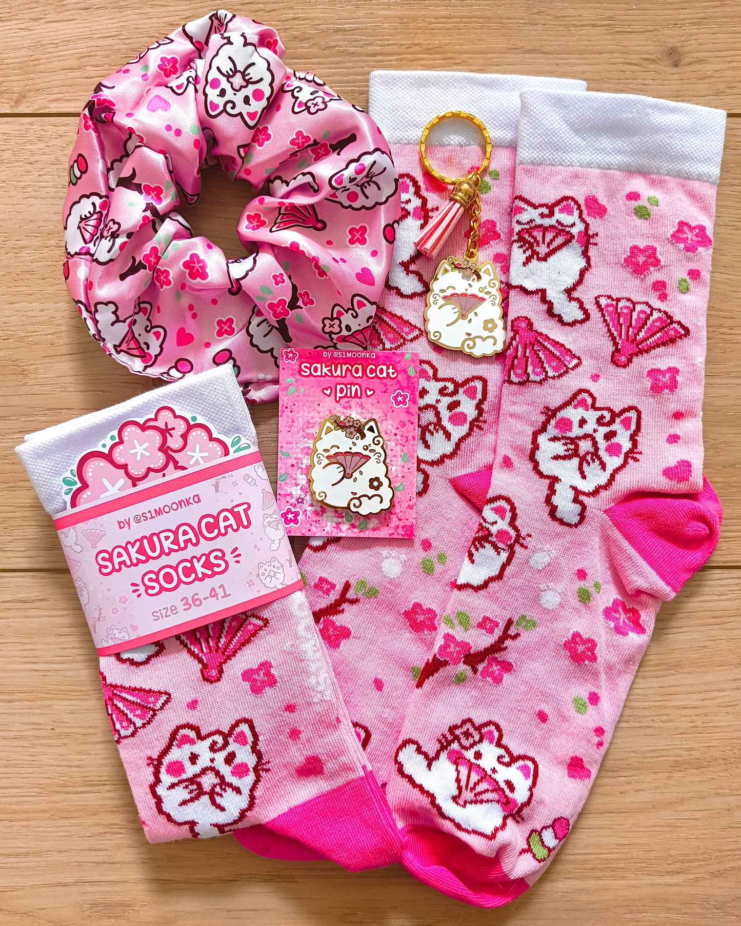 SAKURA CAT enamel pin companion :3