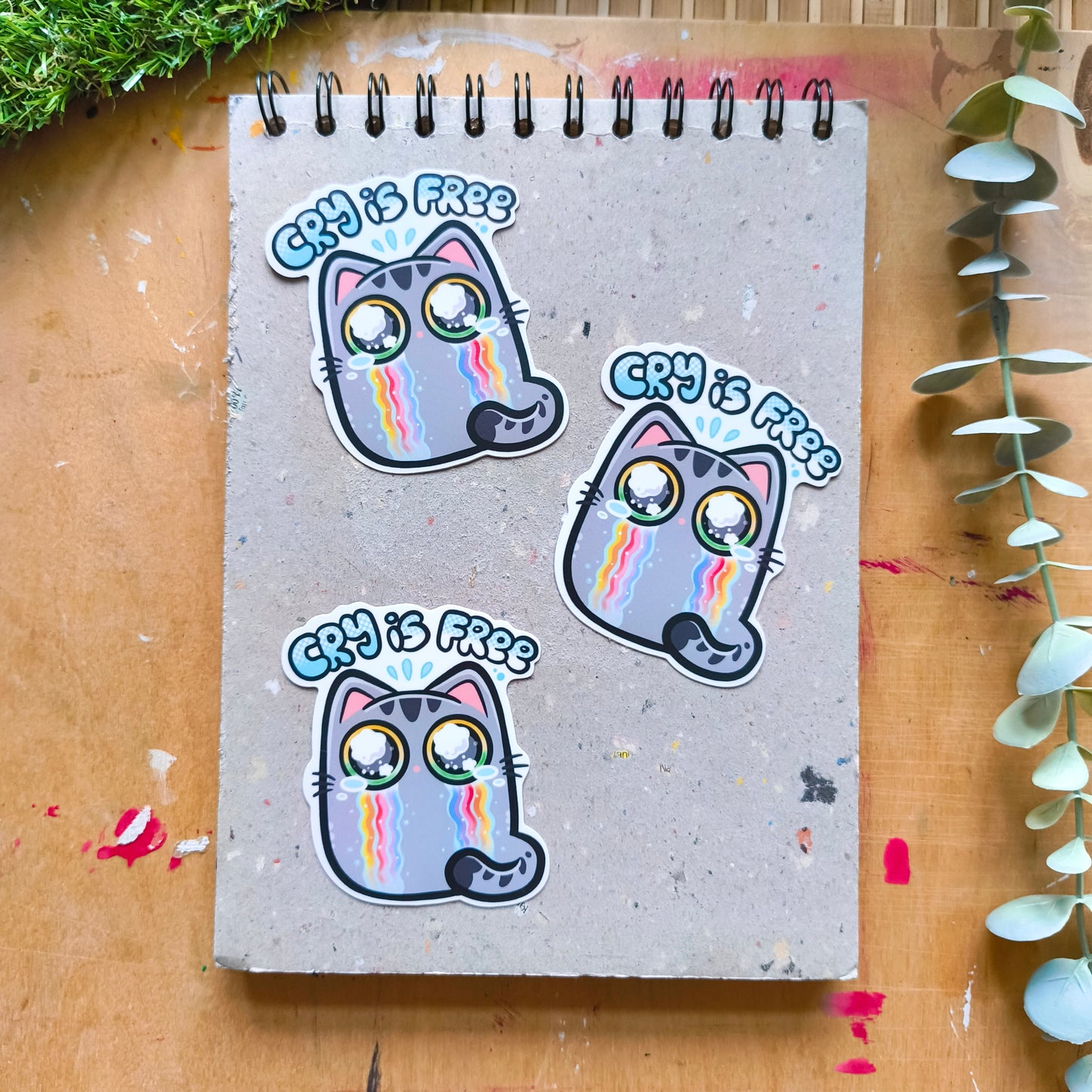 CRY IS FREE die-cut waterproof vinyl car sticker