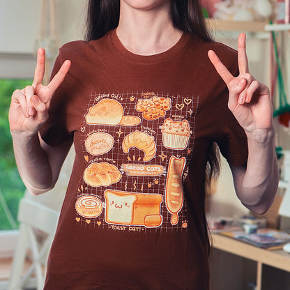 BREAD CATS cotton t-shirt