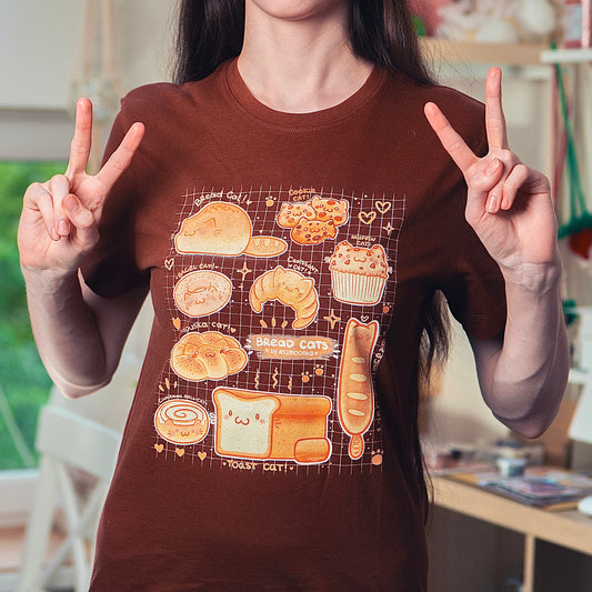 BREAD CATS cotton t-shirt