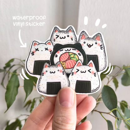 SUSHI CAT die-cut waterproof vinyl car sticker