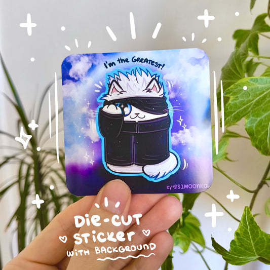 CATURO GOJO fandom die-cut sticker with background