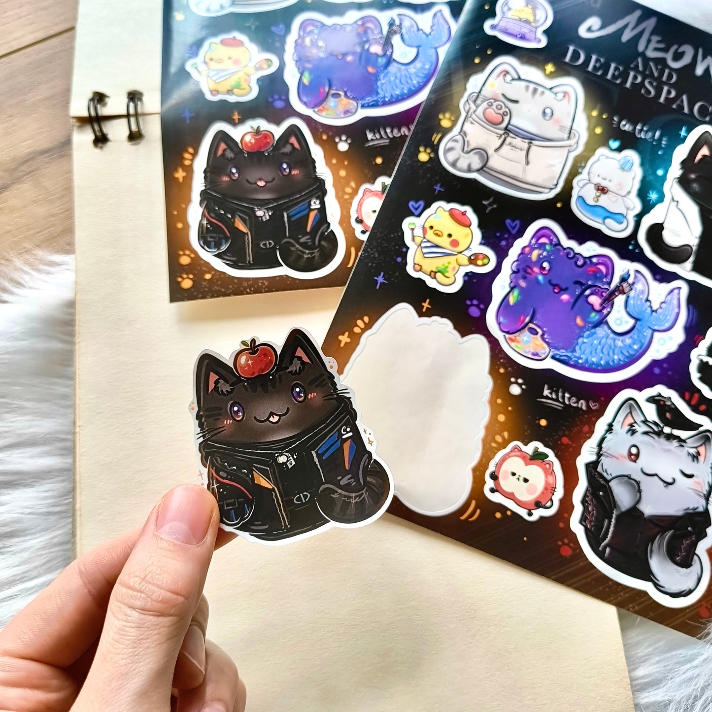 MEOW&DEEPSPACE vinyl sticker sheet