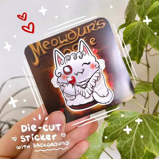 MEOWSTARION fandom die-cut sticker with background