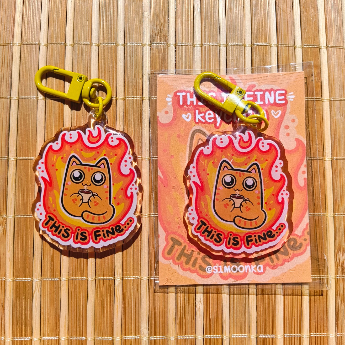 THIS IS FINE acrylic keychain