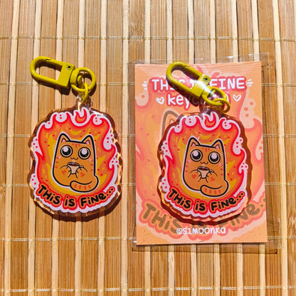THIS IS FINE acrylic keychain