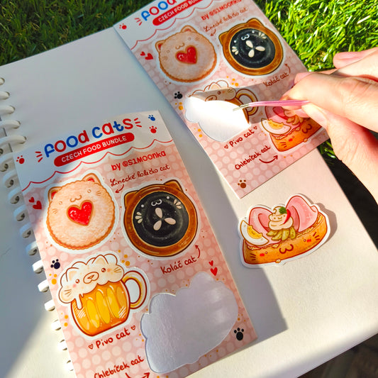 FOOD CATS (czech bundle) mini sticker sheet