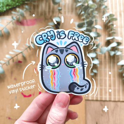 CRY IS FREE die-cut waterproof vinyl car sticker