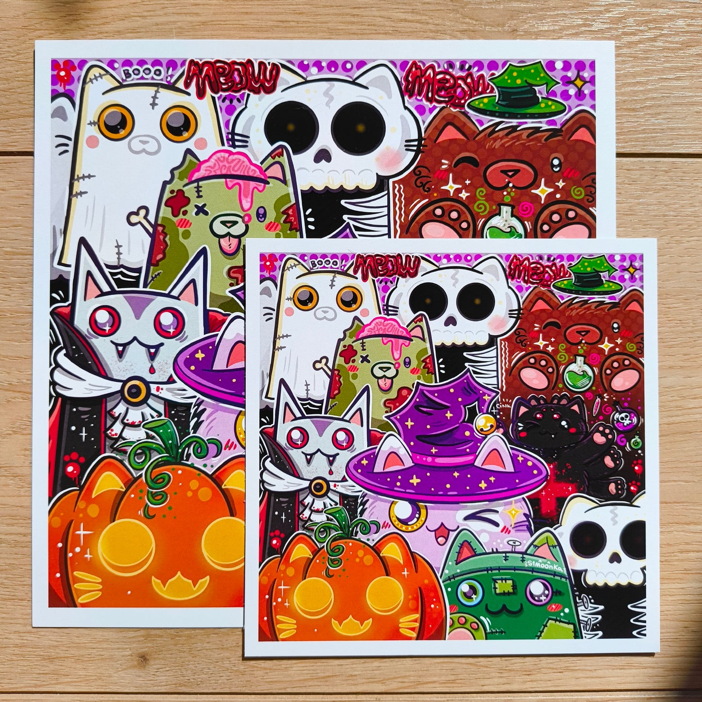 HALLOWEEN CATS art print