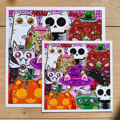 HALLOWEEN CATS art print
