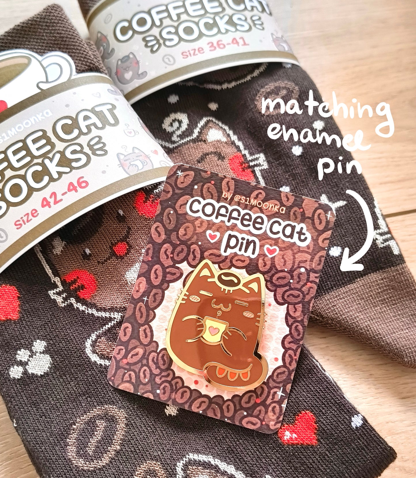COFFEE CATS cotton socks :3