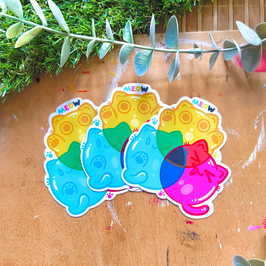 CMYK CAT die-cut waterproof vinyl car sticker