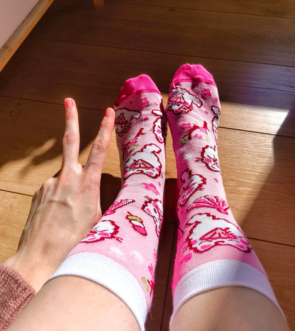 SAKURA CAT cotton socks :3