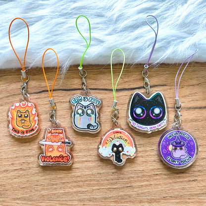 FUNNY CATS phone charms + mini sticker