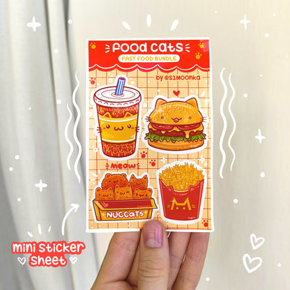 FOOD CATS (fast food bundle) mini sticker sheet