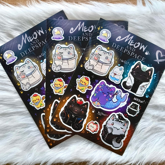 MEOW&DEEPSPACE vinyl sticker sheet