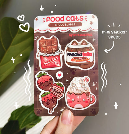 FOOD CATS (chocolate bundle) mini sticker sheet