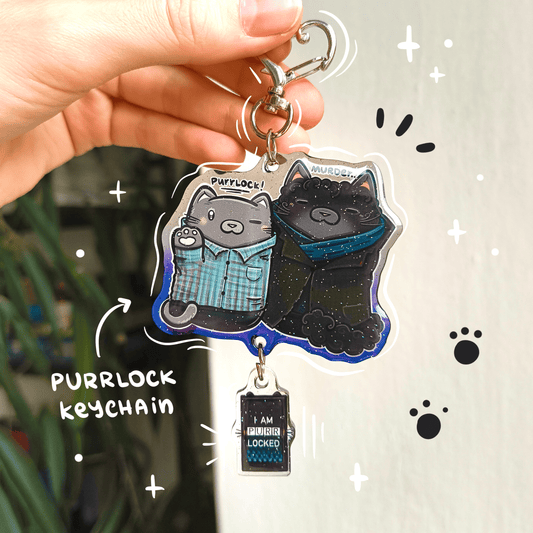 PURRLOCK fandom double keychain