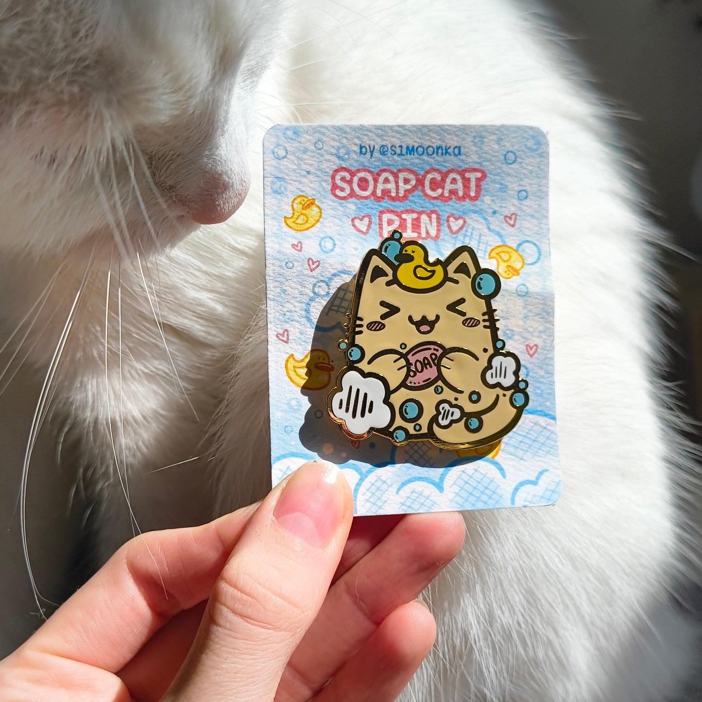 SOAP CAT enamel pin companion :3