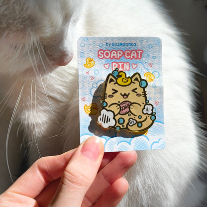 SOAP CAT enamel pin companion :3