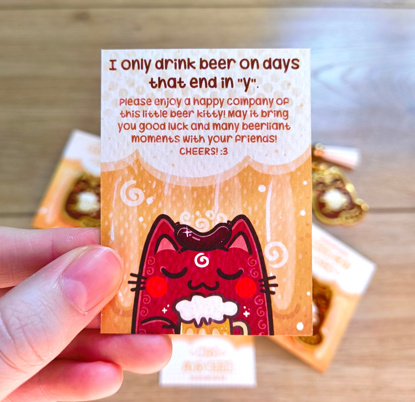 BEER CAT enamel pin companion :3