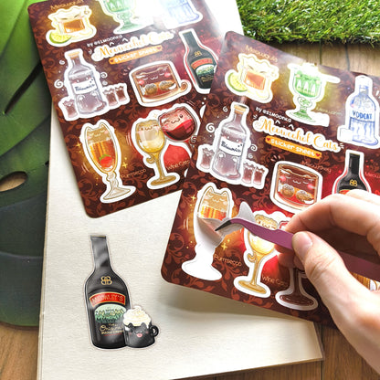 MEOWCOHOL CATS vinyl sticker sheet